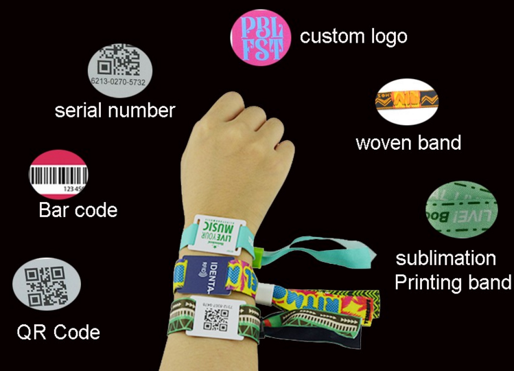 Woven Wristband With Plastic Tag