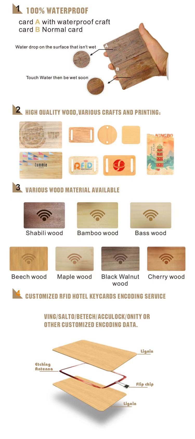 Tarjeta de visita de madera NFC