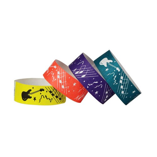 Pulsera desechable de papel Tyvek RFID con tickets personalizados, impermeable y para actividades.