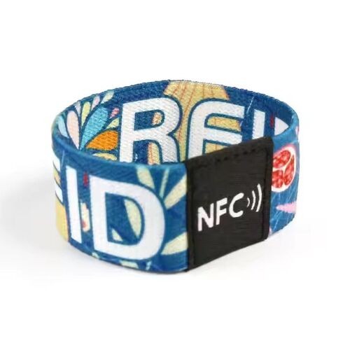 Pulsera elástica RFID personalizada Pulsera elástica de poliéster RFID personalizada