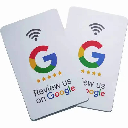 Tarjeta RFID PVC programable personalizada para redes sociales, NFC, reseñas de Google