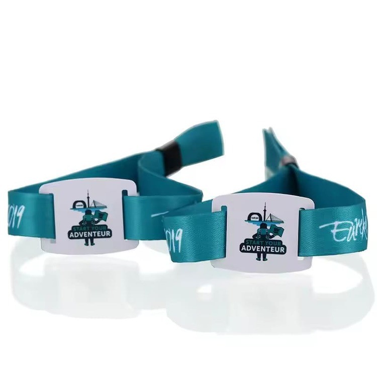 Pulseras tejidas desechables NTAG 213 RFID 13,56 Mhz NFC para eventos