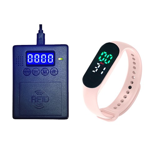 Pulsera de silicona RFID de alta frecuencia personalizada con recordatorio de cuenta regresiva para parques infantiles con tarifa temporizada
