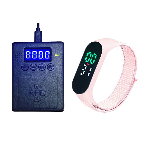 Pulsera de recordatorio de vibración con cuenta regresiva RFID para niños que gestiona el tiempo de parque infantil con minutos u horas pagadas