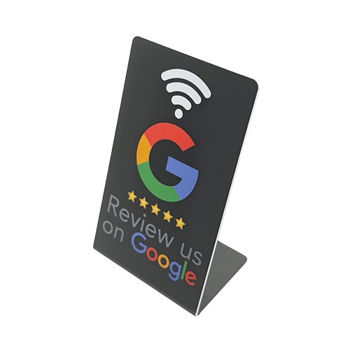 Soporte de escritorio NFC de PVC acrílico personalizado NTAG213 215 216 (reseña de Google) Soporte de menú NFC