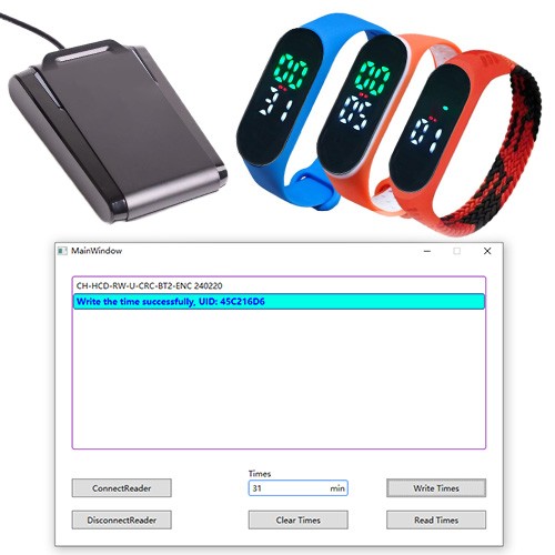 Pulseras de cuenta regresiva con vibración RFID para parques de atracciones