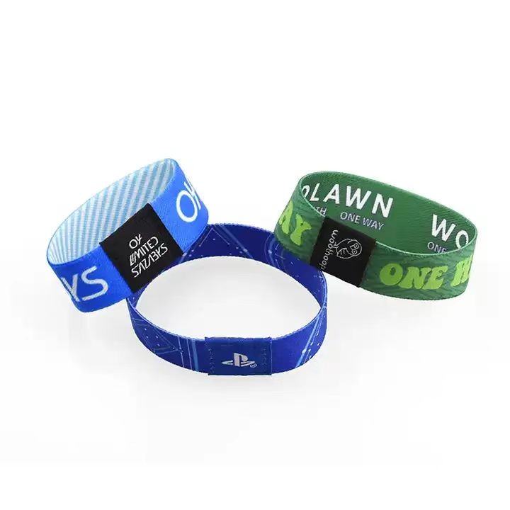 Pulsera de tela elástica con logotipo personalizado Pulsera RFID elástica de poliéster