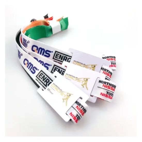 Pulsera inteligente de tela con NFC y RFID para festivales, ajustable y pasiva