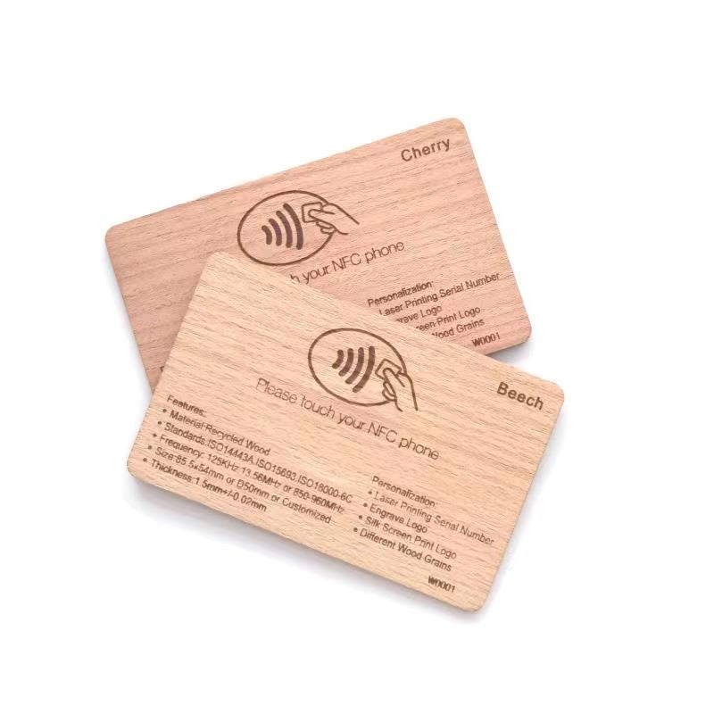Tarjeta llave de hotel con control de acceso RFID de madera ecológica con logotipo personalizado