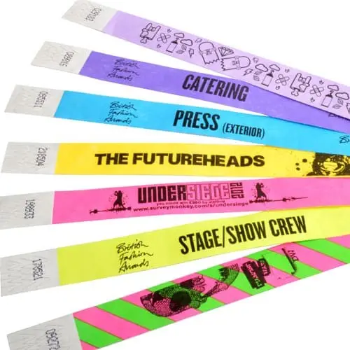 Pulsera de papel desechable RFID NFC de 13,56 MHz para identificación de eventos deportivos