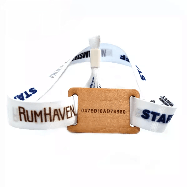 Pulsera RFID de tela ecológica de madera reciclada