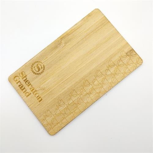 Tarjetas de visita programables de madera de bambú RFID ISO14443A Smart NTAG213/216 NFC, tarjeta llave de hotel de madera