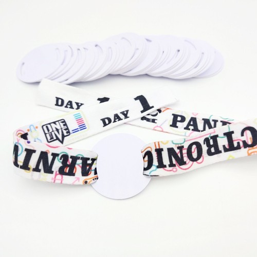 Pulsera RFID de poliéster personalizada de un solo uso para festivales, eventos, fiestas deportivas y festivales de música.