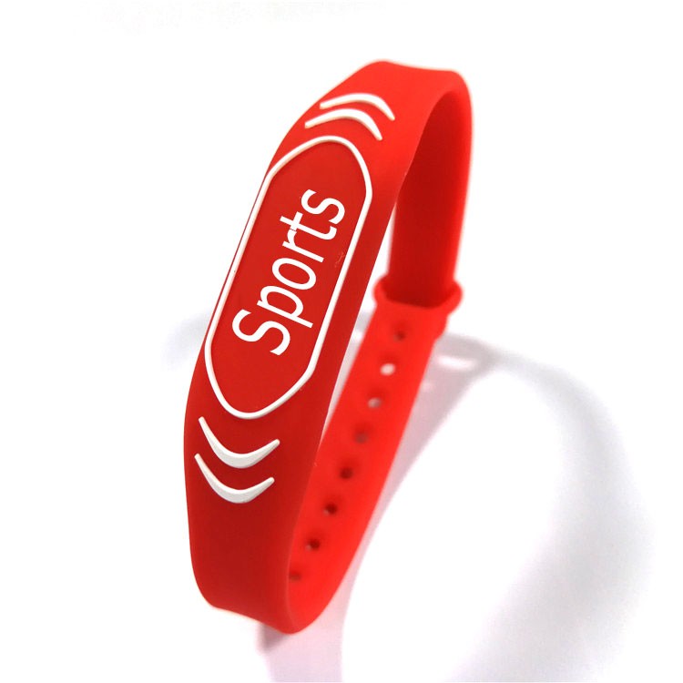 Pulsera inteligente RFID de silicona de 13,56 MHz para control de acceso a gimnasios a prueba de agua