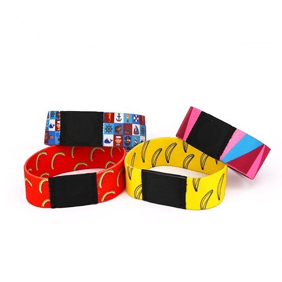 Pulsera tejida NFC de tela elástica para festivales