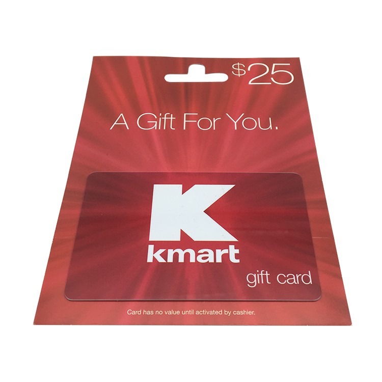 Tarjeta promocional de regalo de tamaño estándar de plástico con soporte/respaldo de papel personalizado