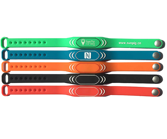 Pulsera RFID de silicona programable y ajustable, resistente al agua, de 13,56 MHz, para piscinas.