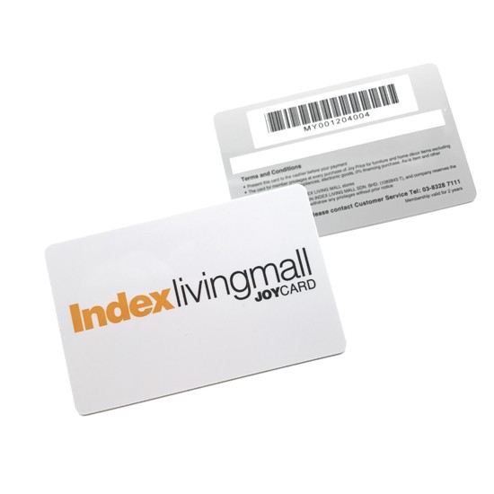 Tarjeta de membresía de plástico con impresión CMYK y código de barras magnético