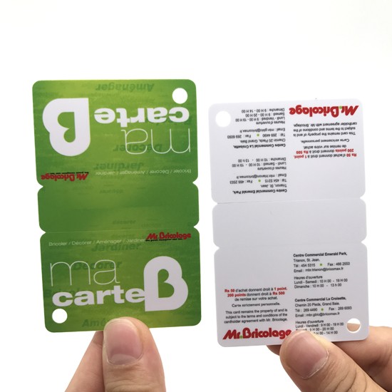 Etiquetas de membresía de plástico 3 Up, tarjetas combinadas de PVC