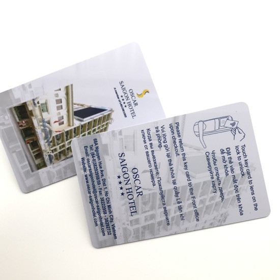 Tarjeta de proximidad RFID con impresión CYMK para cerraduras de hoteles