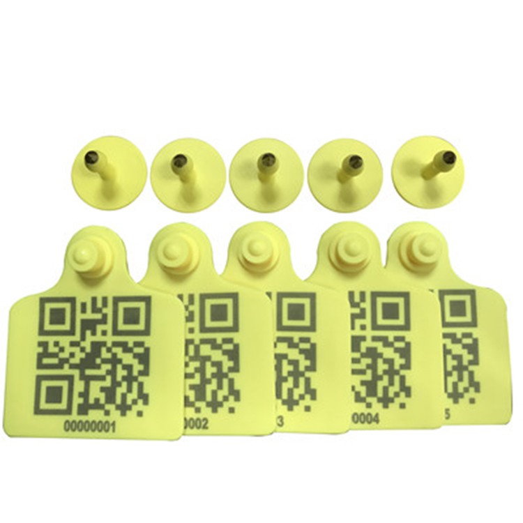 Etiquetas inteligentes para orejas de animales con código QR UHF RFID de largo alcance para ovejas y cerdos
