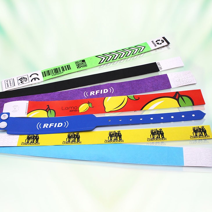 Pulsera RFID desechable Tyvek de colores para publicidad