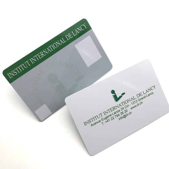 Tarjeta de identificación con fotografía de plástico con impresión de seguridad de personalización opcional