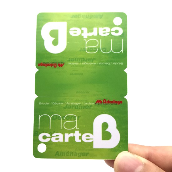 Etiquetas de membresía de plástico 3 Up, tarjetas combinadas de PVC