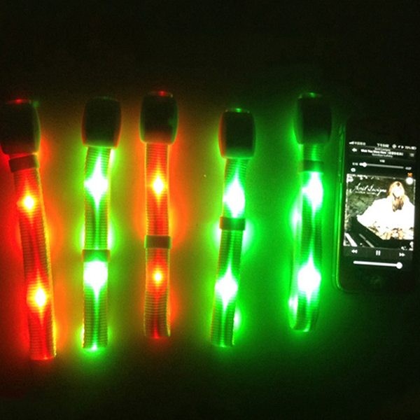 Pulsera de nailon con LED RFID con 15 cambios de color y control de largo alcance