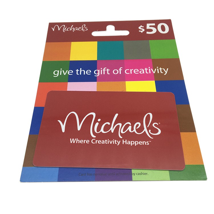 Tarjeta promocional de regalo de tamaño estándar de plástico con soporte/respaldo de papel personalizado