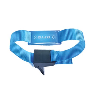 Pulsera tejida RFID para festivales con etiqueta epoxi