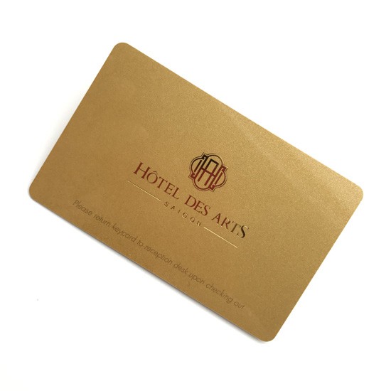 Tarjeta de presentación de PVC color dorado