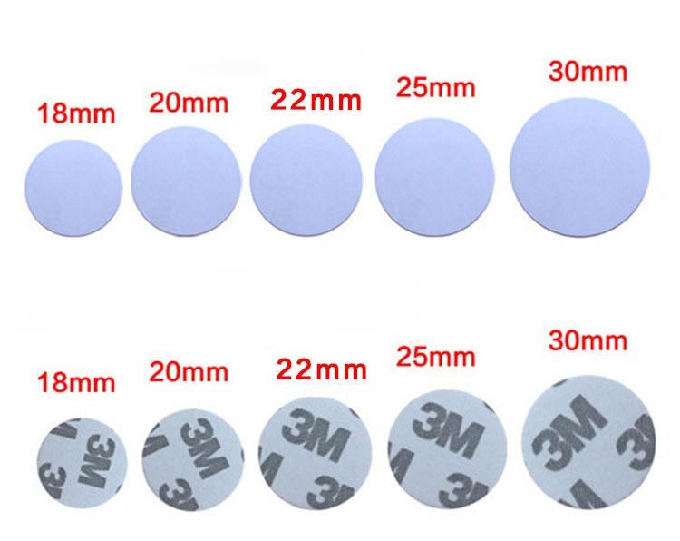 Etiqueta RFID de PVC redonda blanca TK4100 EM4305 de 125 kHz