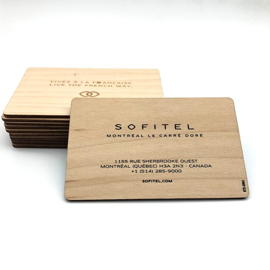 Tarjeta RFID de madera de 13,56 MHz, tarjeta llave de hotel sin contacto de madera