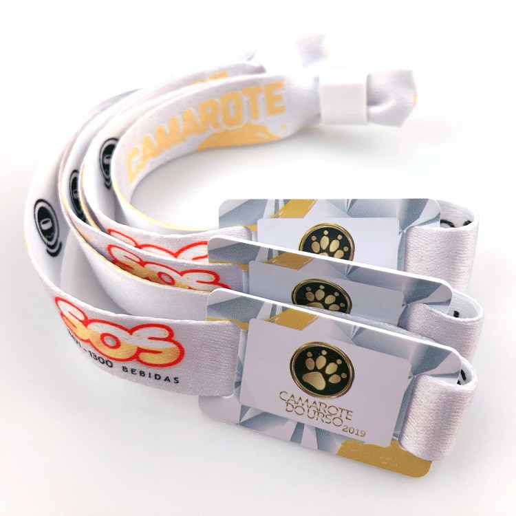 Pulsera inteligente RFID de nailon y poliéster para parque acuático