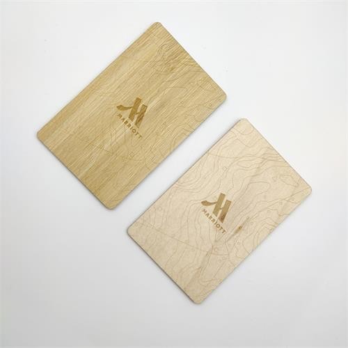 Tarjetas de visita programables de madera de bambú RFID ISO14443A Smart NTAG213/216 NFC, tarjeta llave de hotel de madera