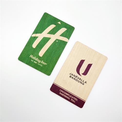 Tarjetas de visita programables de madera de bambú RFID ISO14443A Smart NTAG213/216 NFC, tarjeta llave de hotel de madera