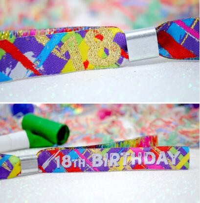 Pulseras para el festival de cumpleaños número 18