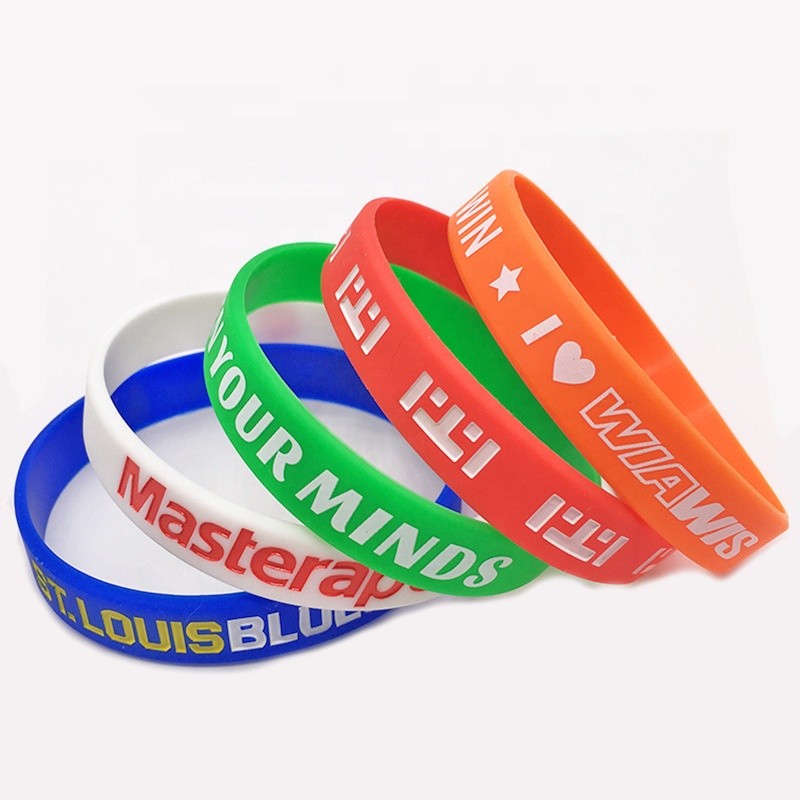 Pulseras de silicona personalizadas, crea tus propias pulseras de goma con mensaje o logotipo, pulsera personalizada de alta calidad.