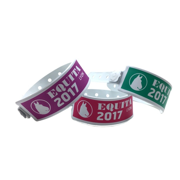 Pulsera de vinilo suave y cómoda para identificación, pulseras de PVC para eventos