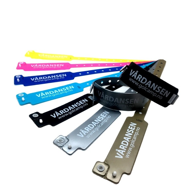 Pulsera de vinilo suave y cómoda para identificación, pulseras de PVC para eventos