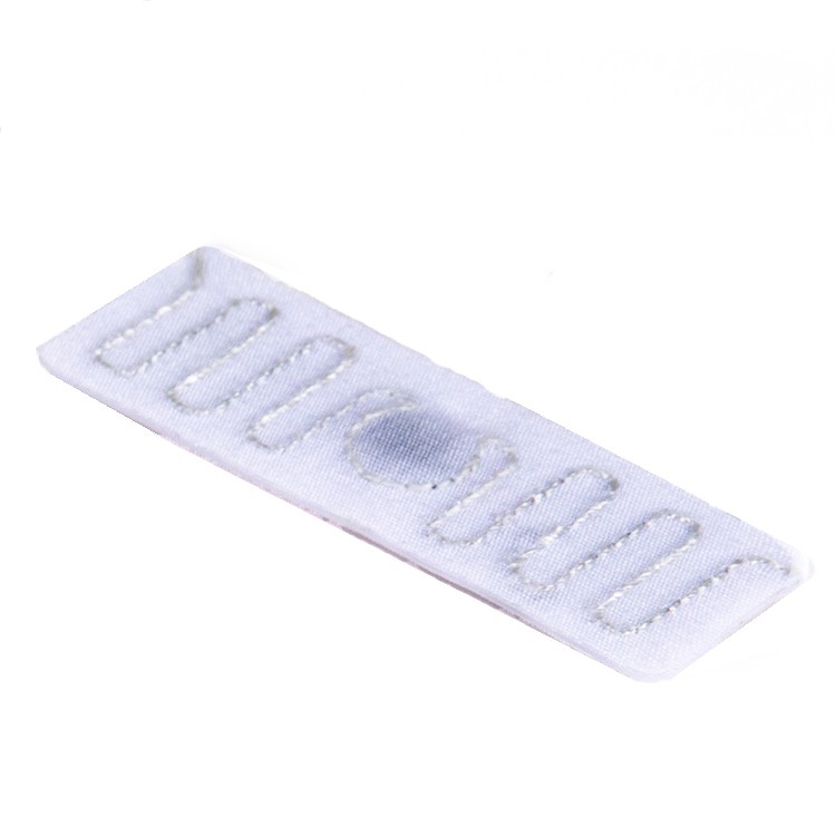 Etiqueta RFID para ropa de lino, textil, UHF, blanca, tejida, de 860-960 MHz, para seguimiento de prendas.