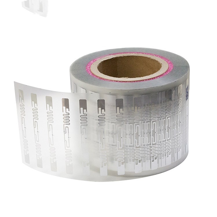 Etiqueta adhesiva RFID UHF con chip 9640 H3 H9, tamaño de antena de 94,8 x 8,15 mm