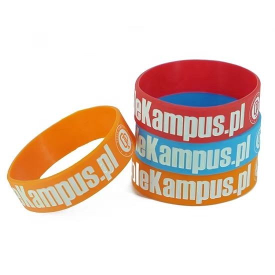 Pulseras de silicona de caucho personalizadas Pulsera elástica de silicona Pulsera de silicona grabada para personalizar