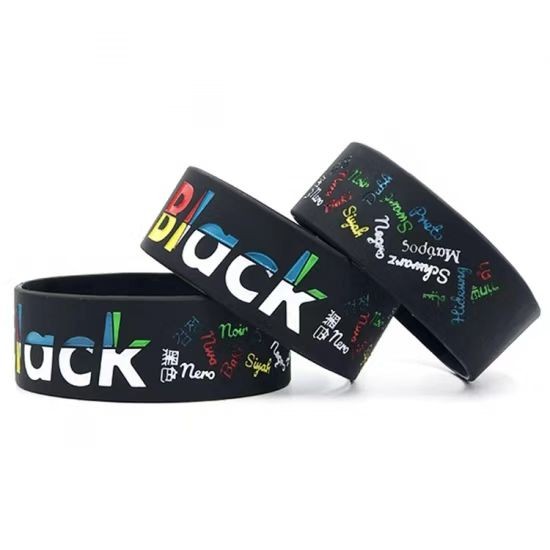 Pulseras de silicona de caucho personalizadas Pulsera elástica de silicona Pulsera de silicona grabada para personalizar