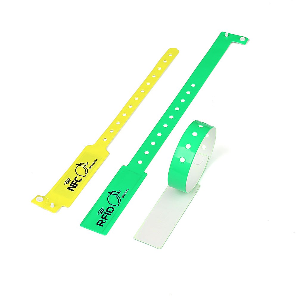 Pulseras de identificación médica RFID de PVC y vinilo para hospitales o identificación de recién nacidos.