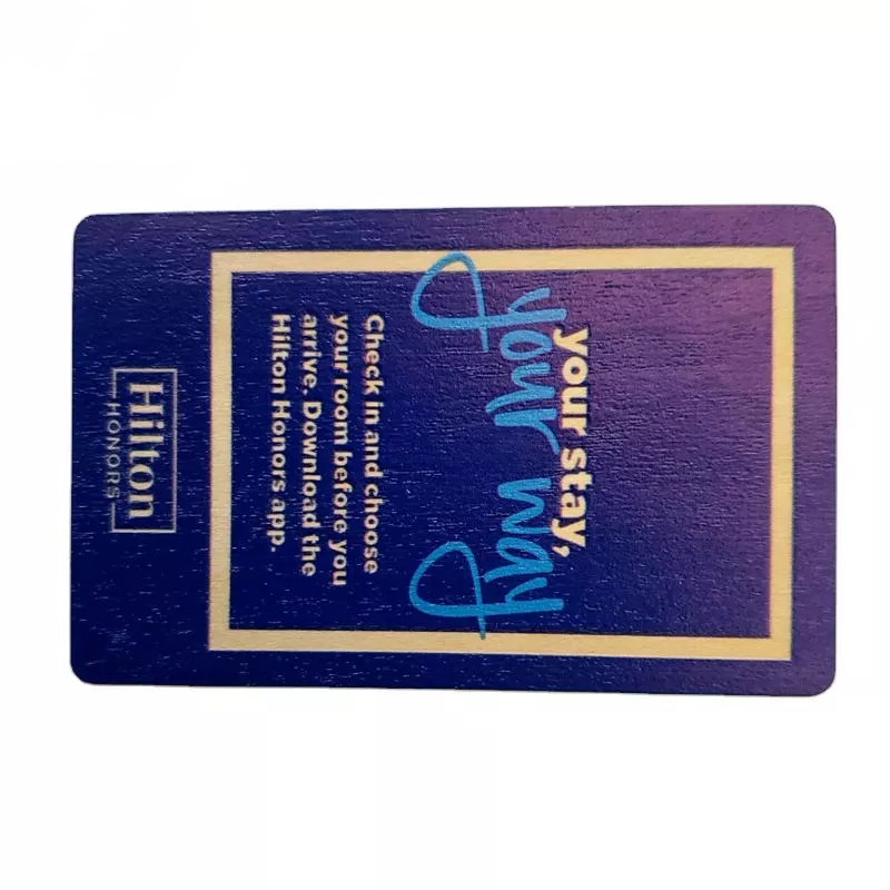 Tarjeta de llave RFID de madera con chip inteligente de bambú para hotel, venta al por mayor