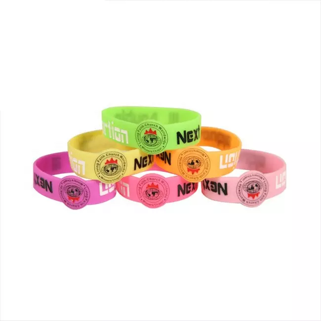 Pulseras de silicona con logotipo personalizado y banda de goma decorativa. Pulseras de silicona RFID.