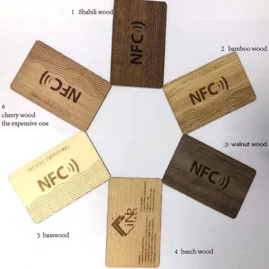 Tarjeta de llave RFID de madera con chip inteligente de bambú para hotel