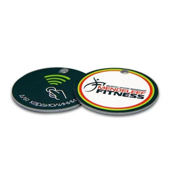 Etiqueta RFID NFC redonda de plástico con impresión personalizada